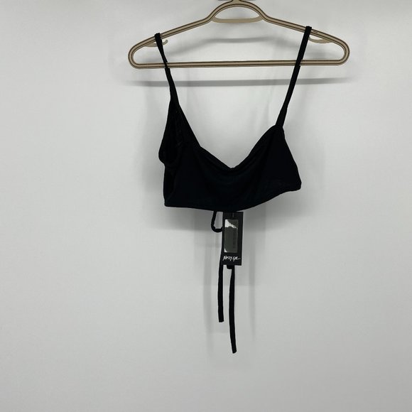 NWT Nasty Gal keep it up tie black bralette - Picture 9 of 13
